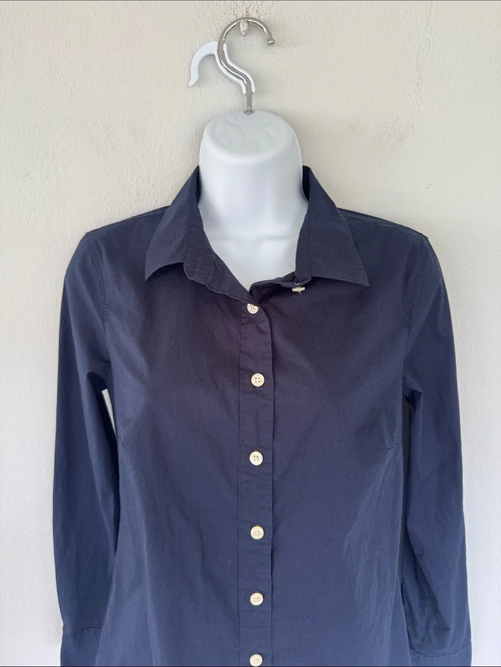 J. Crew navy blue cotton stretch blend button down dress shirt size XS - Picture 3 of 10